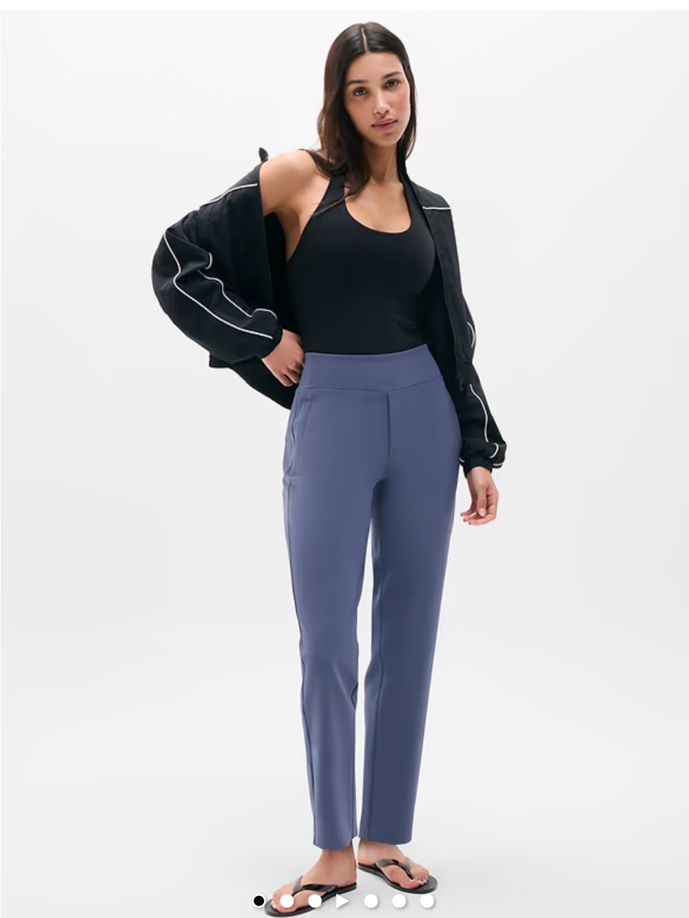 Athleta Endless High Rise Pant 4 Petite Gray Straight Leg Travel Work Pants